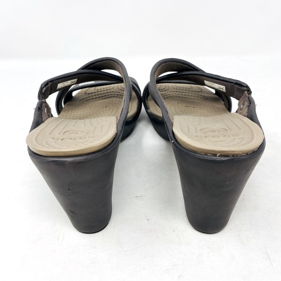 CROCS Brown Cyprus IV Comfort Heel Sandals Size 9 - Picture 4 of 8